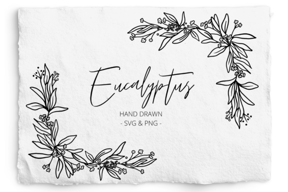 Eucalyptus Floral and Berry Corner SVG for Graphics & Illustrations