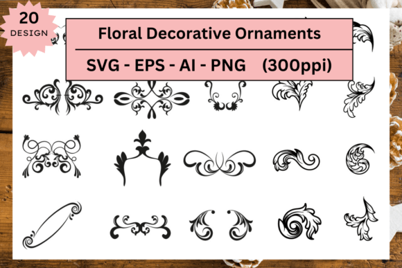 Floral Decorative Ornaments Svg Bundle: Graphics & Illustrations for Makers