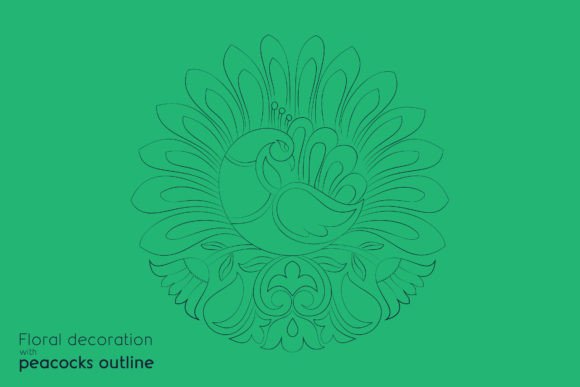 Floral Duck Line Art SVG for Graphics and Illustrations