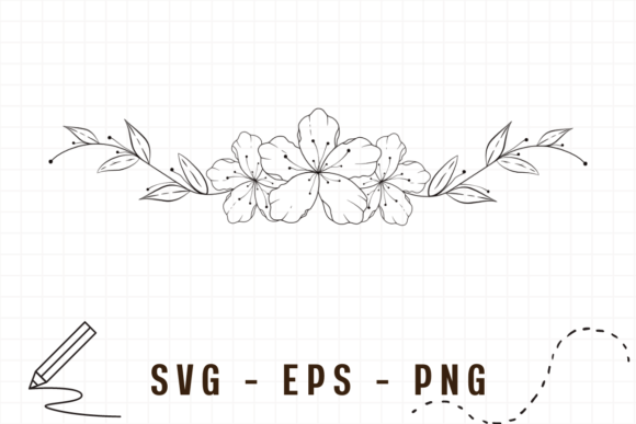 Floral Line Art Flower Frame: Graphics and Illustrations for Modern Blogs