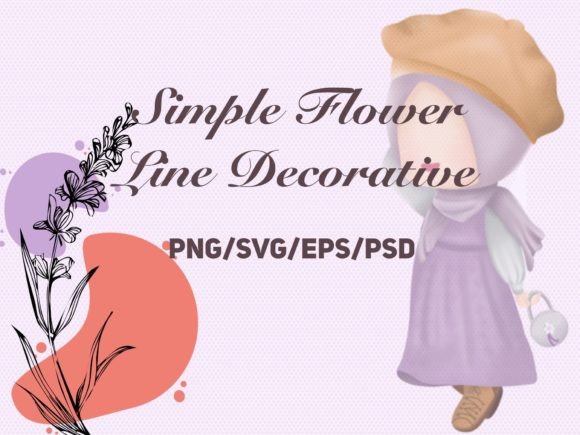 Floral Line Decorative: Premium Graphics for Editorial Illustrations