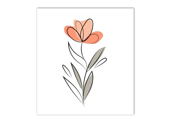 Floral Liner Flat Illustration for Modern Graphics