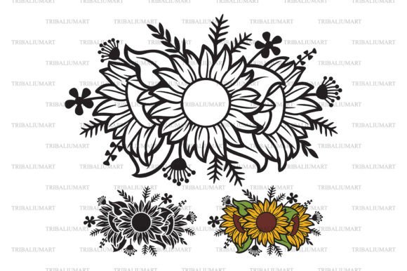 Floral Sunflower and Plants Graphics for Illustrations