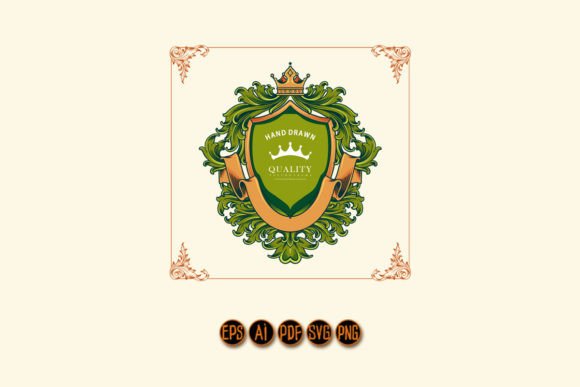 Luxury Classic Floral Shield Badge Svg Graphics Review
