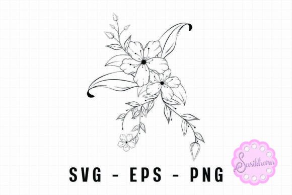 Minimalist Floral Illustrations Line Art for Graphics and Illustrations