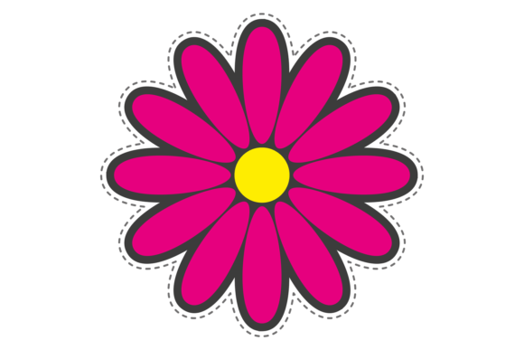 Pink Flower Patch Graphics for Handmade Illustrations