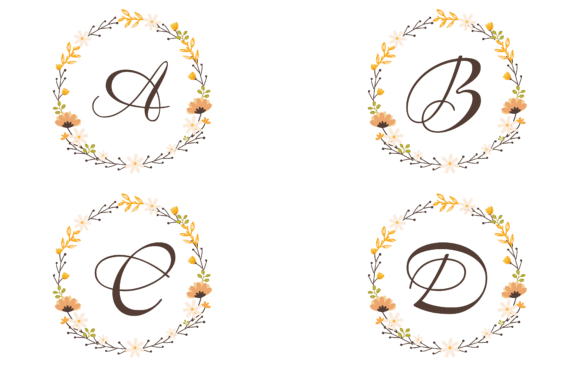 Set Monogram Floral: Elegant Graphics and Illustrations for Handmade Creators