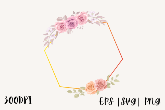 Watercolor Floral Frame Illustration PNG for Graphics
