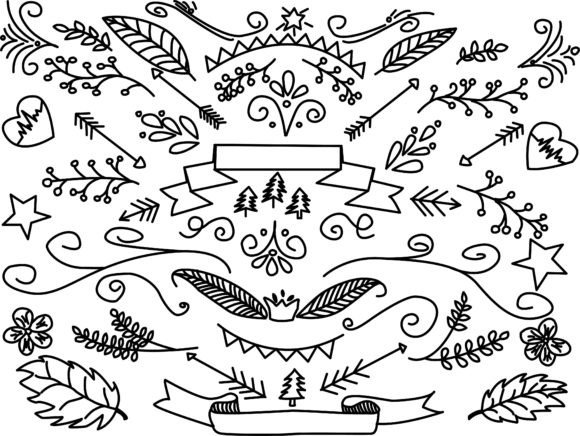 Wood Forest Doodles Hand Drawn Floral Graphics & Illustrations Review